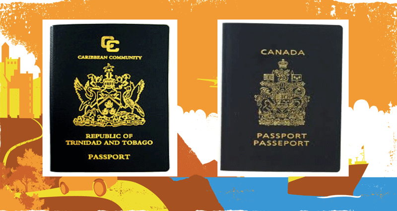 Image of Canadian and Caribbean passports