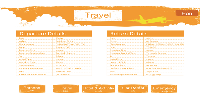 Image of a travel itinerary for the travel planner exercise