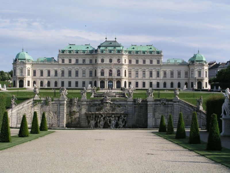 View with Belvedere Palace (Schloss Belvedere) Built in Baroque