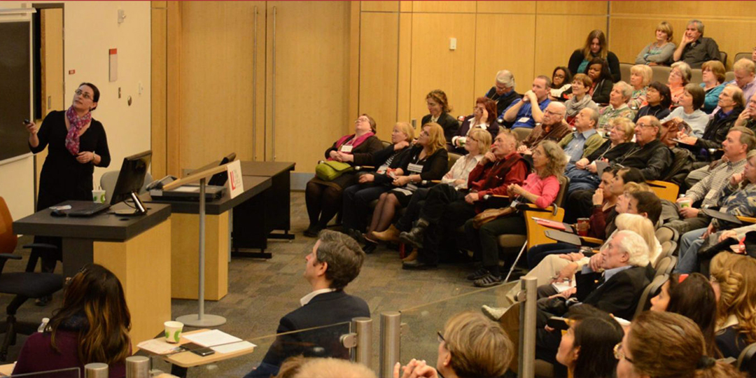 York Circle lecture - in a lecture hall on campus (pre-COVID)