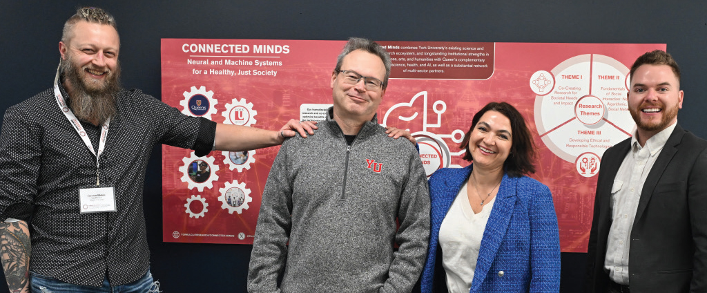 The Connected Minds leadership team, from left: Gunnar Blohm, vice director for Queen's, Doug Crawford, founding scientific director, Pina D'Agostino, director, and Sean Hillier, associate director