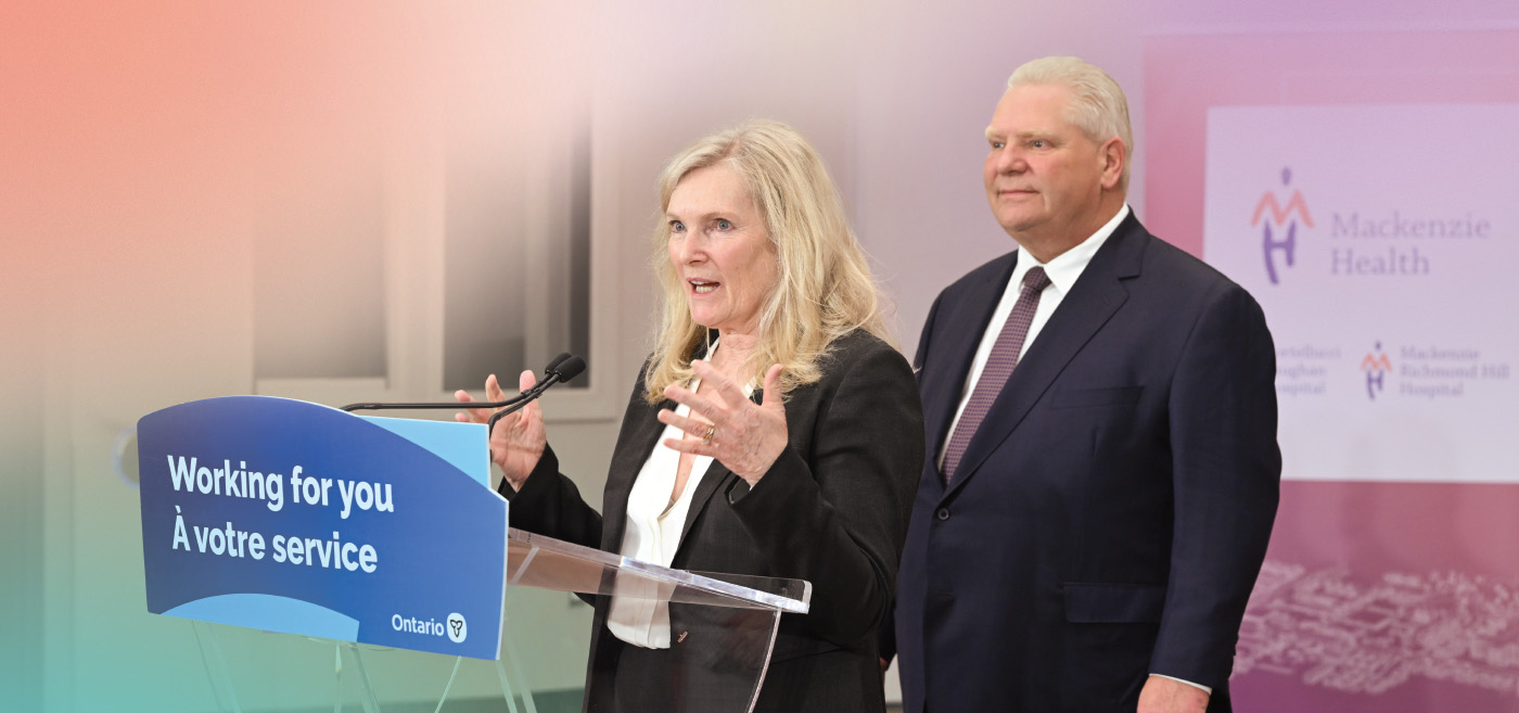 York President Rhonda Lenton and Premier Doug Ford.