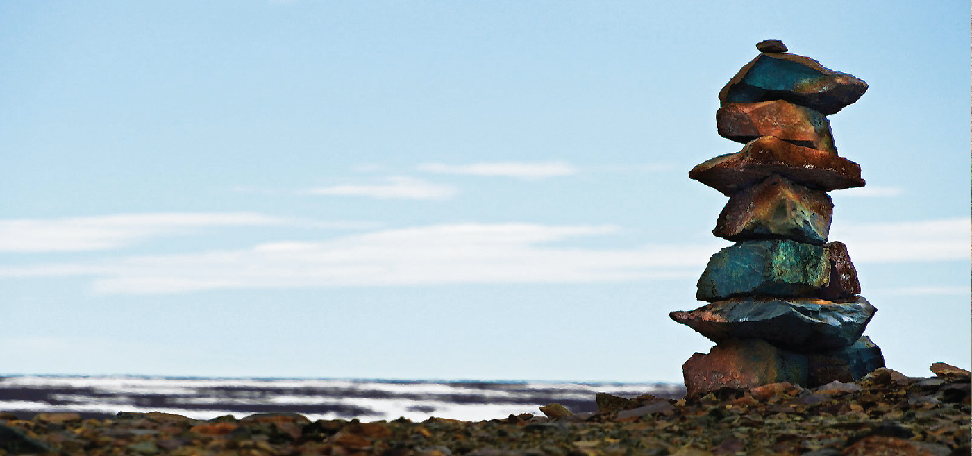 Stones stacked.