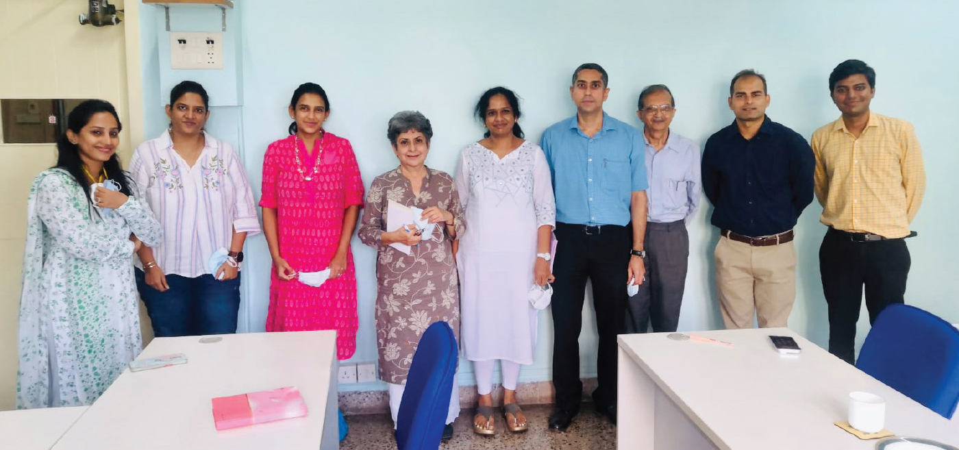 Amrita Daftary (third from left) and Nerges Mistry (fourth from left) in India