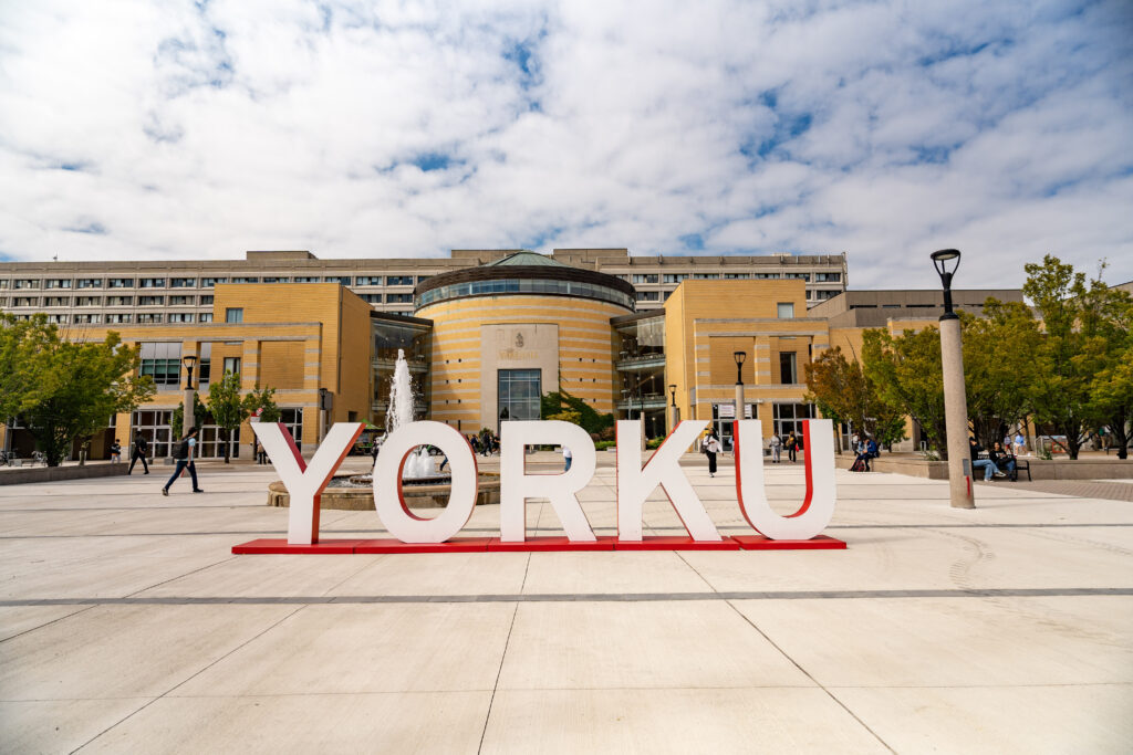 YORKU letters in front of Vari hall