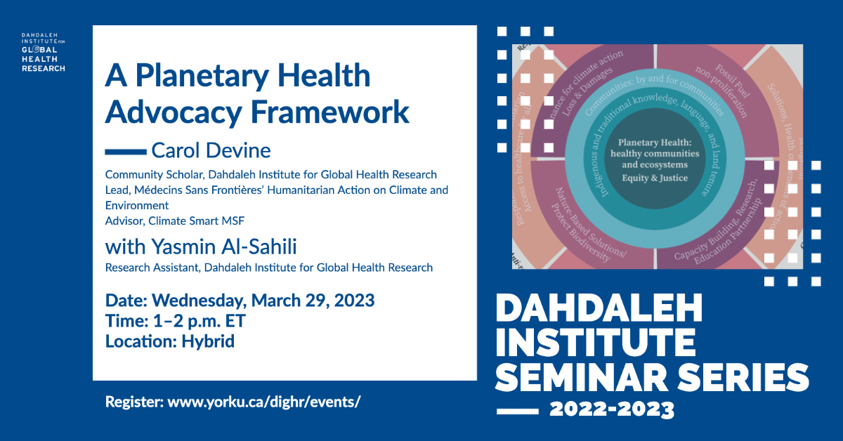 Recap — The Planetary Health Advocacy Framework And The Importance Of Dialogue Dahdaleh