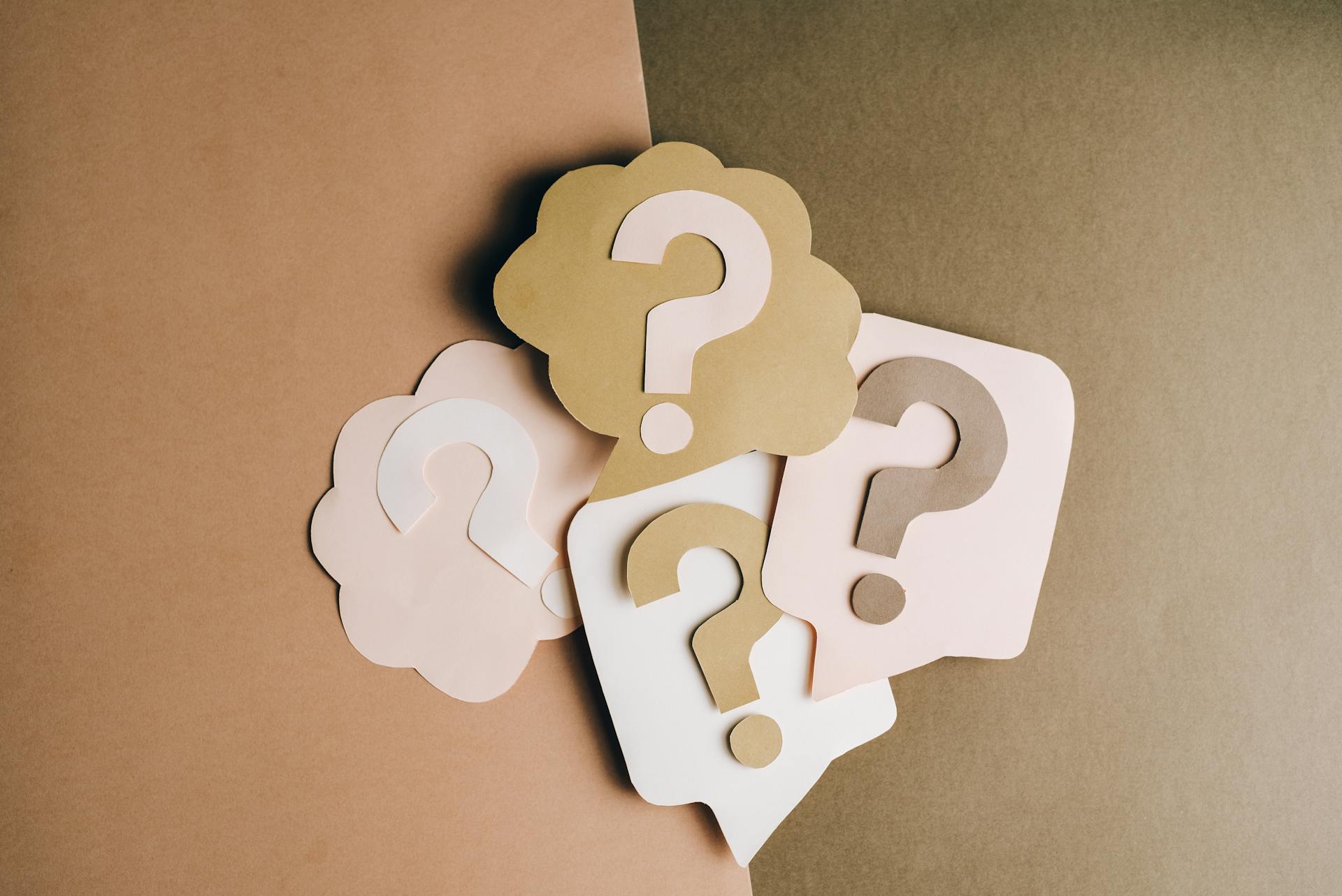 Photo of paper crafts with question marks