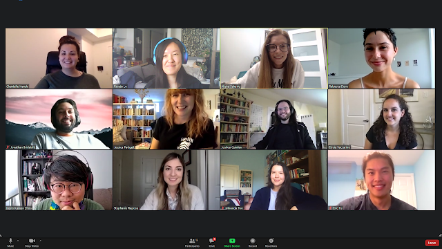 Picture of Grad Students meeting on Zoom