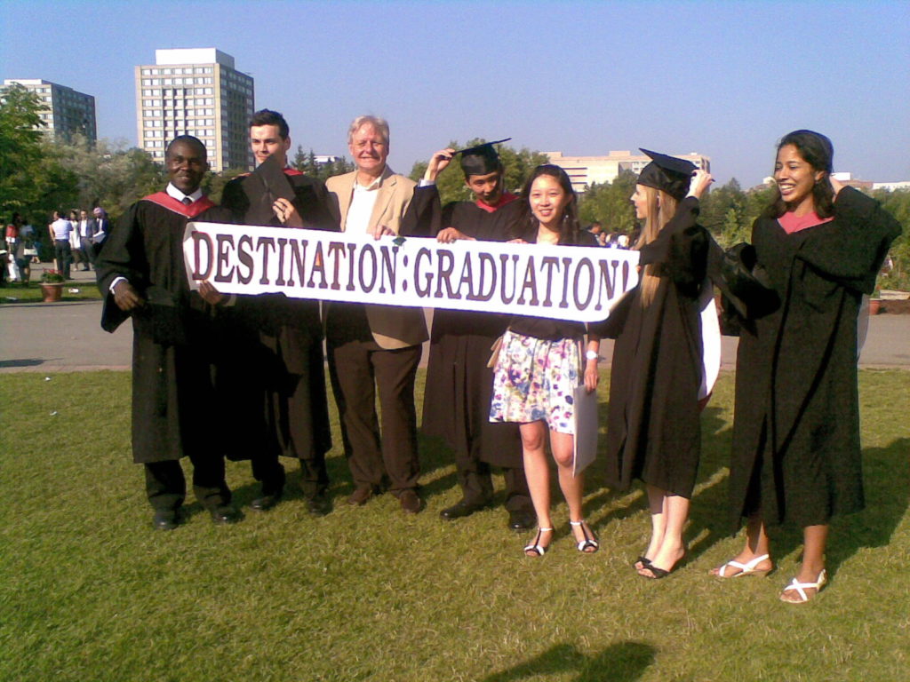 Professor Greg Malszecki with graduating students