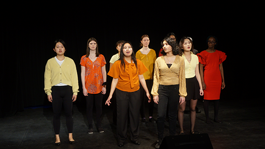 photo of students during grad choir performance