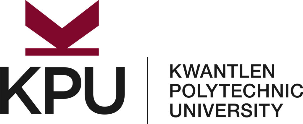 An image of the logo for Kwantlen Polytechnic University. The logo is in black and burgundy. It reads "KPU Kwantlen Polytechnic University".