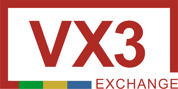 The Canadian Centre of Civic Media and Arts Development Inc/VX3 Exchange logo. It reads "VX3 Exchange".