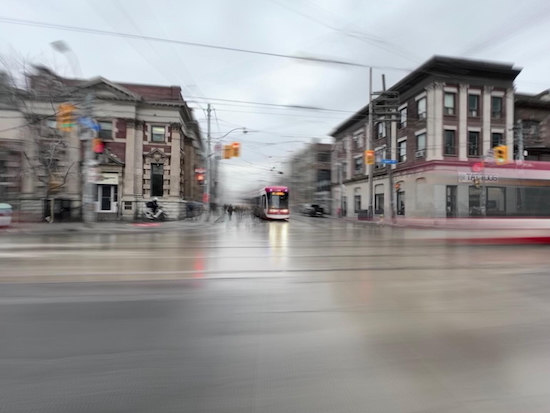 Downtown Toronto with a streetcar