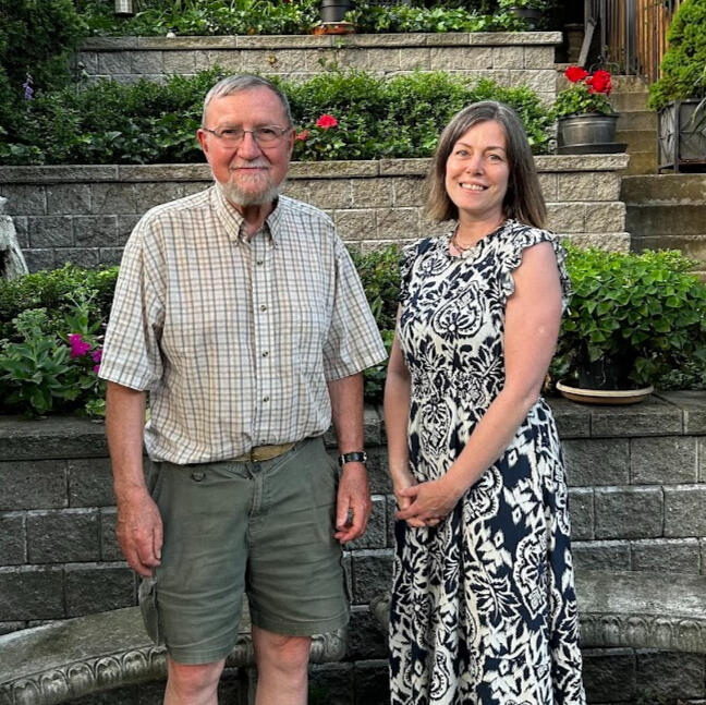 Dr. Neill with Dr. Ian Greene, the award's namesake, at a celebratory BBQ.