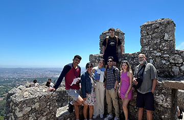 students in Lisbon with their professor