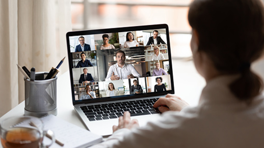 woman at a zoom meeting