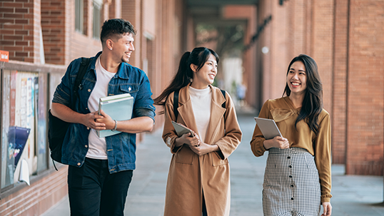 group of university student s going back to school