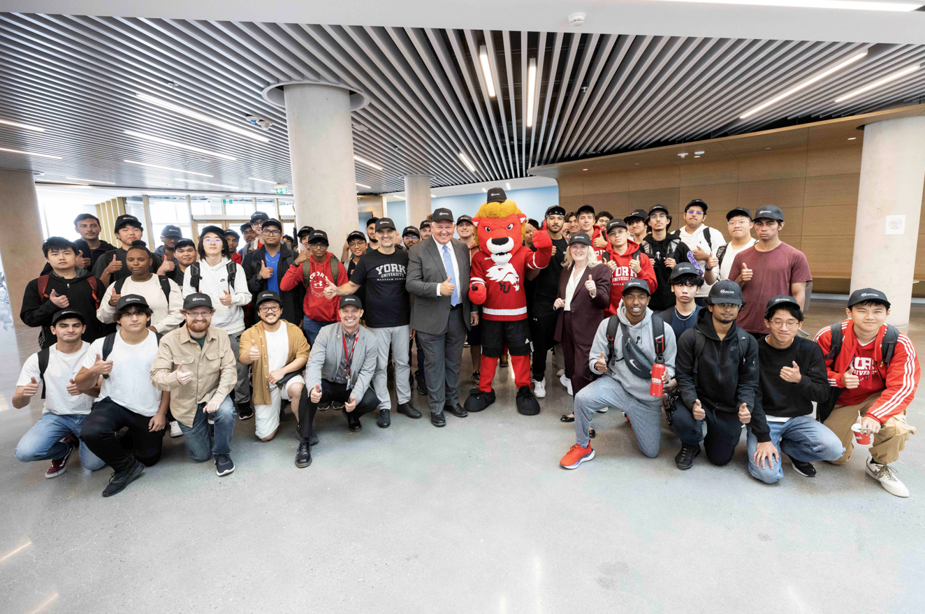 first cohort of students with Markham Mayor and President Lenton