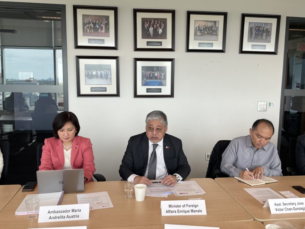 Three members of the Philippine delegation visitng York University seen in the image