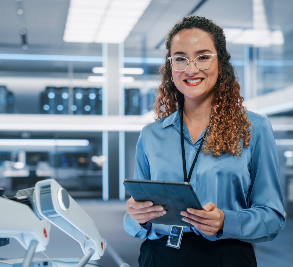 A woman in a lab.