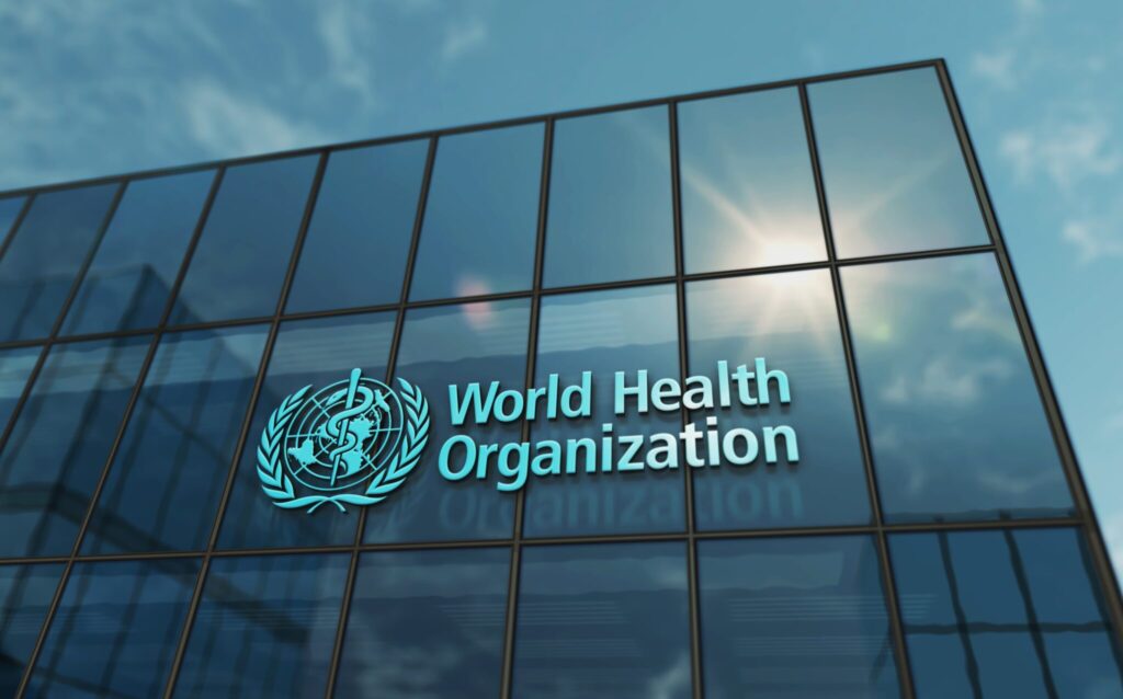 Exterior shot of World Health Organization building.