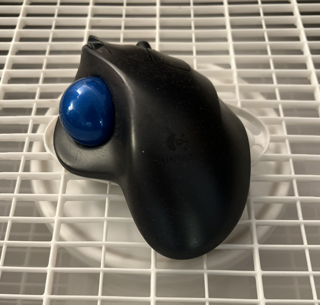 The Logitech M570 trackball.  Great trackball.  Too bad there's no Bluetooth.