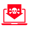 Pirate download icon.

Source: (used as per licence) 
https://thenounproject.com/icon/illegal-download-1211545/