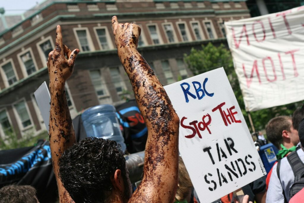 RBC Stop the Tar Sands placard at Toronto G20 protest in 2010
