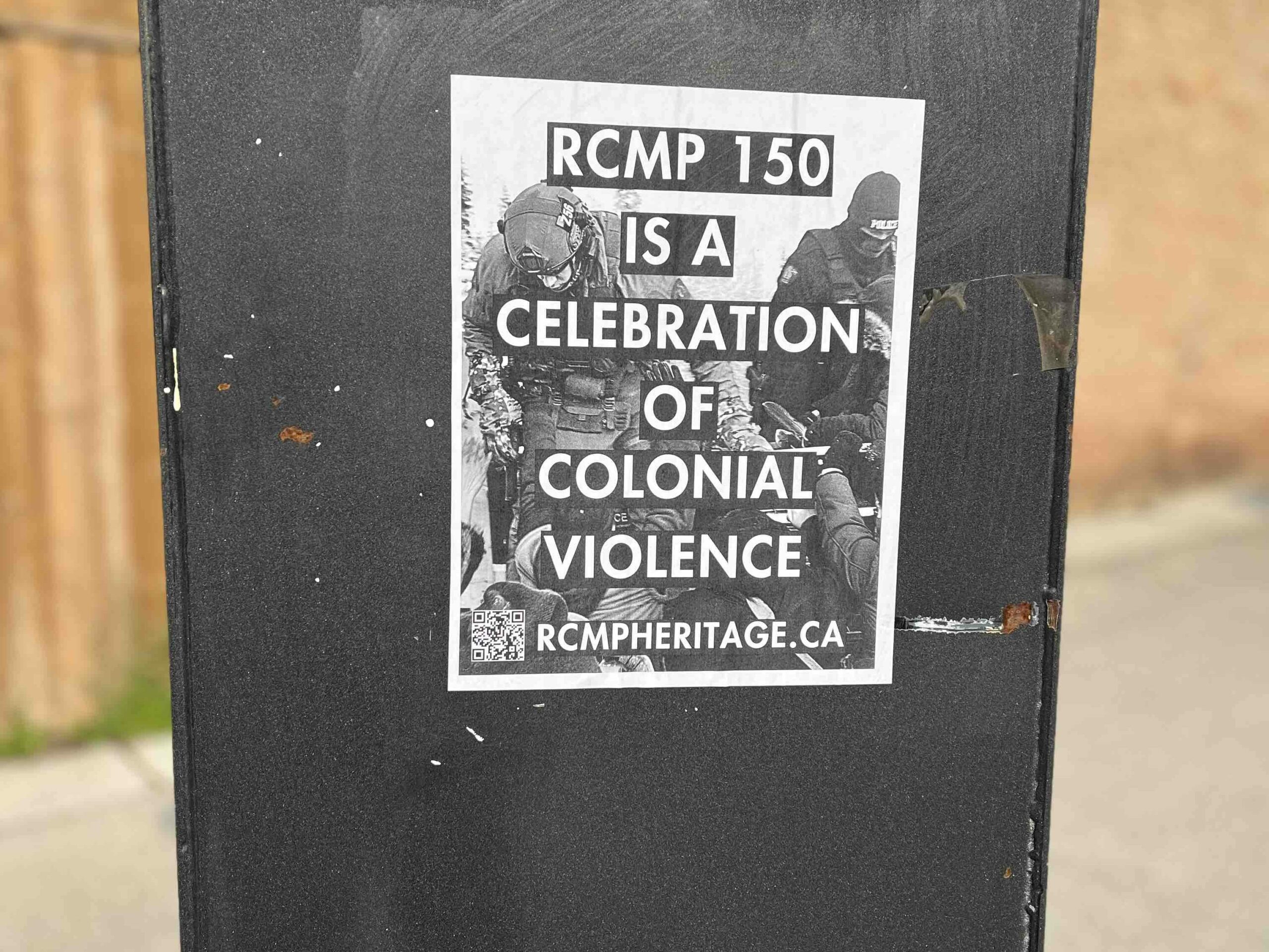 RCMP 150 celebration of colonial violence poster