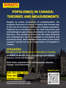 Poster for the event on the background of the Parliament building in Ottawa