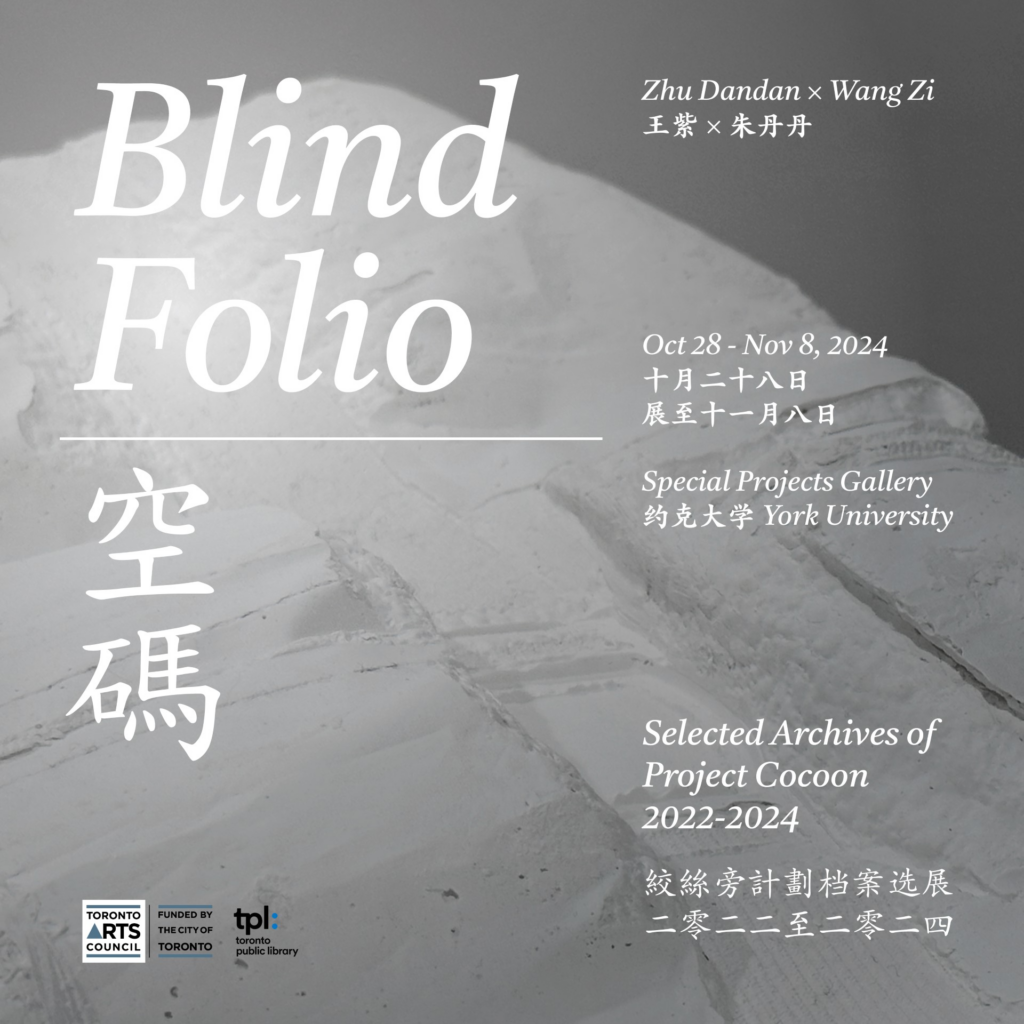 Poster, Blind Folio, solo exhibition by Wang Zi, October-November 2024