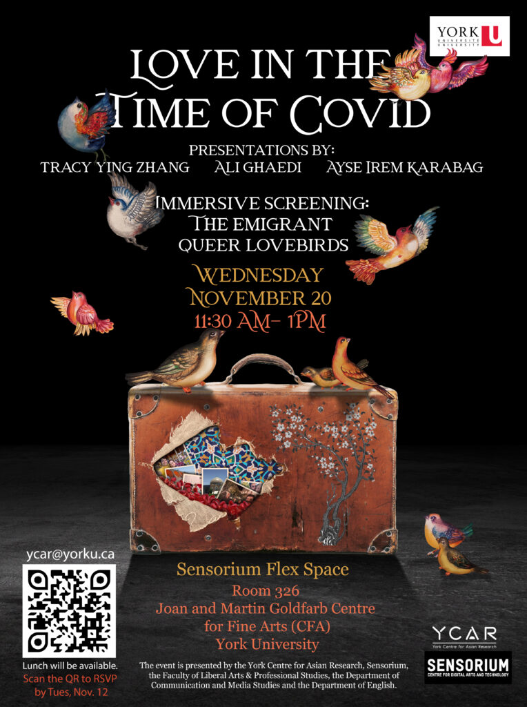 Poster, The Launch of Three Mini Documentaries, “Love in the Time of COVID-19” and Immersive Screening of “The Emigrant Queer Lovebirds”, 20 November 2024