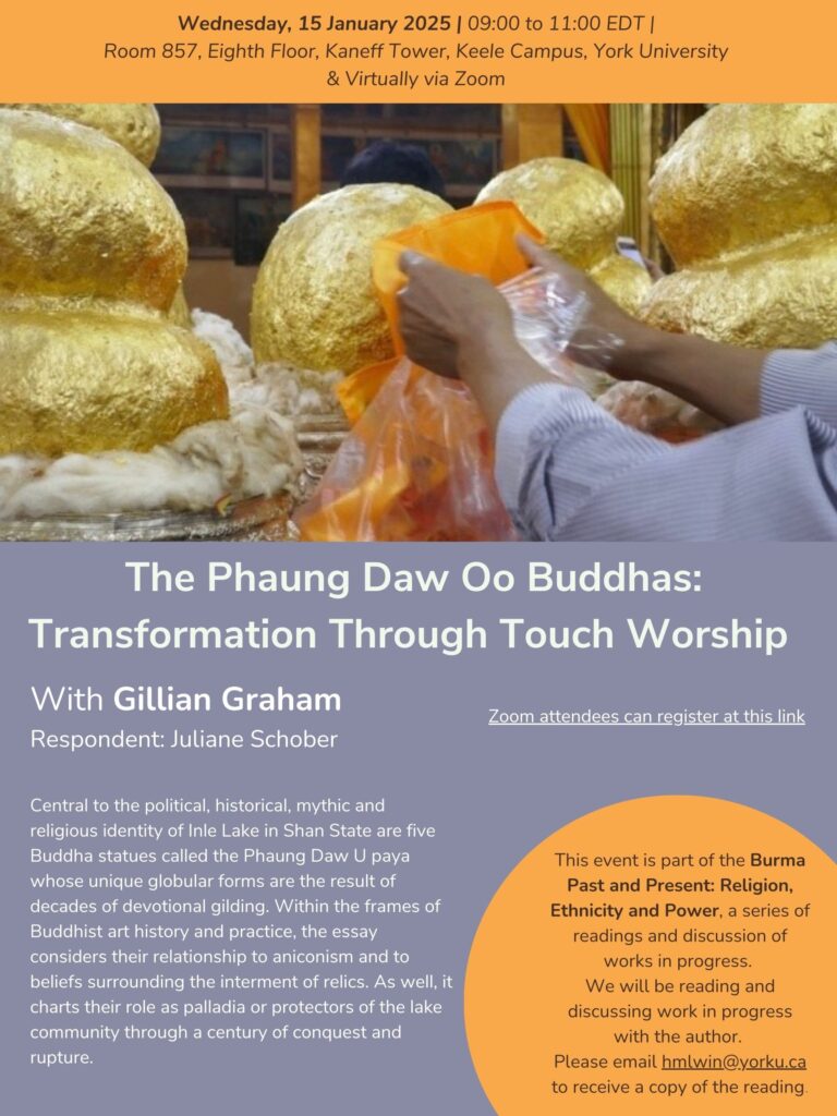 Poster, The Phaung Daw Oo Buddhas: Transformation Through Touch Worship with Gillian Graham, 15 January 2025