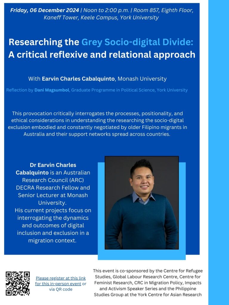 Poster, Researching the Grey Socio-digital Divide: A Critical Reflexive and Relational Approach with Earvin Charles Cabalquinto, 06 December 2024