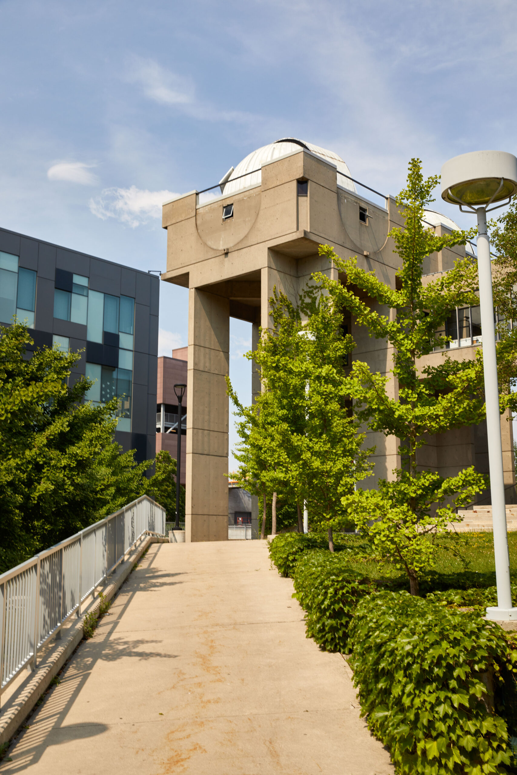 Picture of the pathway by the Petrie Science and Engineering building