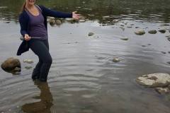 Here we are sampling the Grand River for minnows and crayfish. It was a successful day - caught lots of fish and it didn't rain!