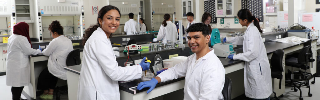 students in a York science lab
