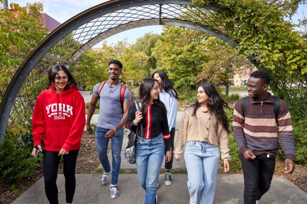 York students walking outside