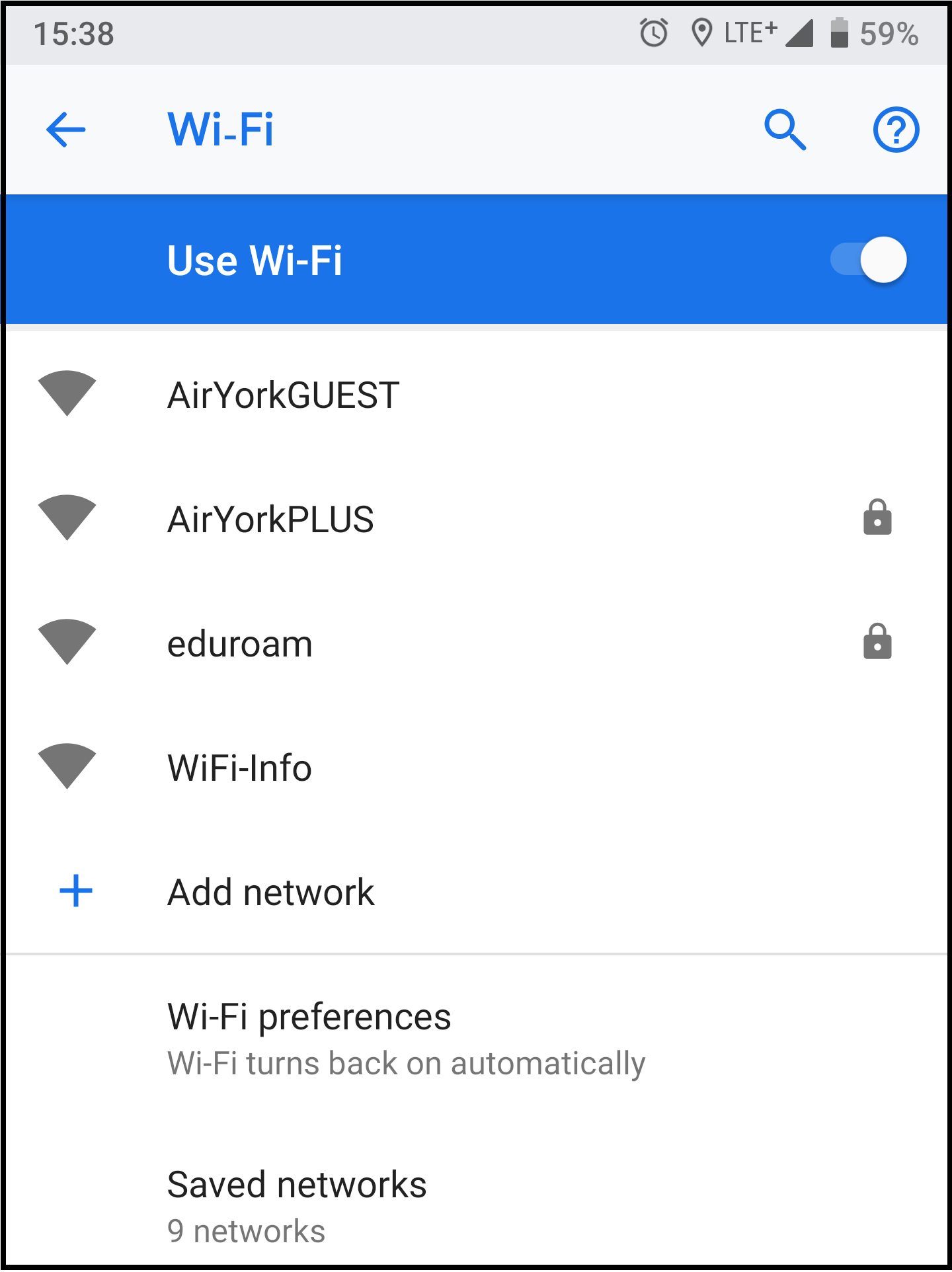 list of wifi networks 