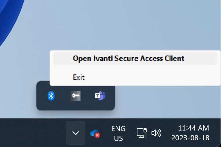 open ivanti secure access client 