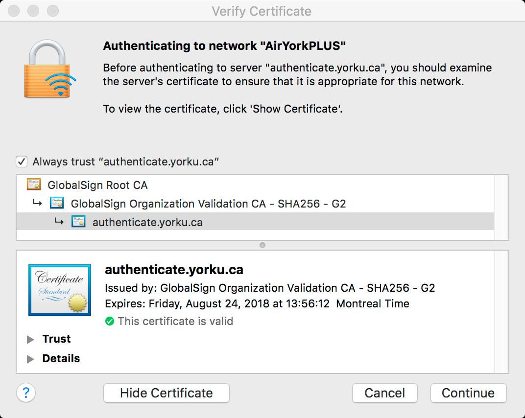 certificate verification 