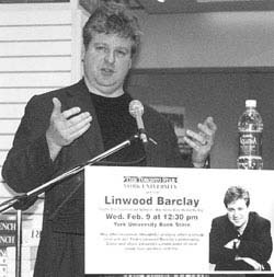 Linwood Barclay speaking to theYork community